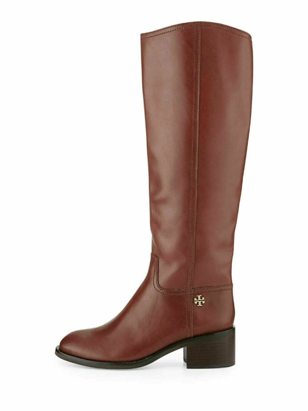 New! Tory Burch Fulton Knee High Boot Dark Sepia Leather Size 5.5 DD35